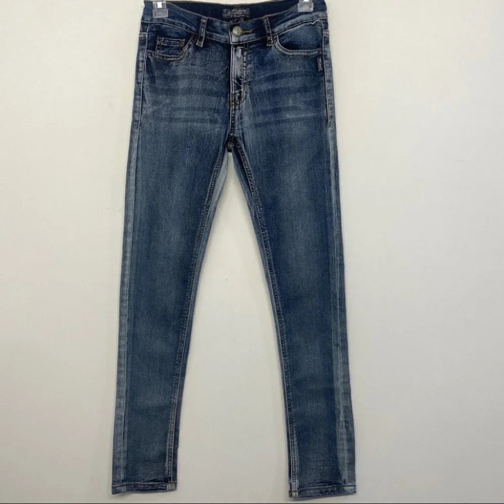 Silver Sasha Skinny Girls Size 12 Blue Wash Denim‎ Low Rise Jeans